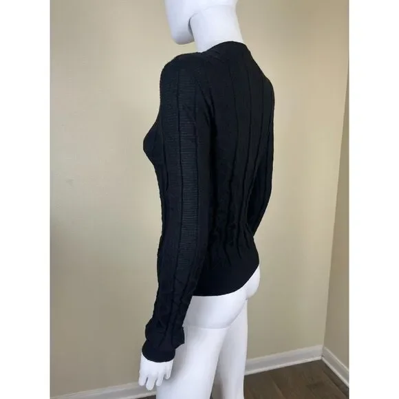 Missoni Women Size S Black Chevron Knit Cardigan Sweater Minimal Preppy Casual - Picture 13 of 16